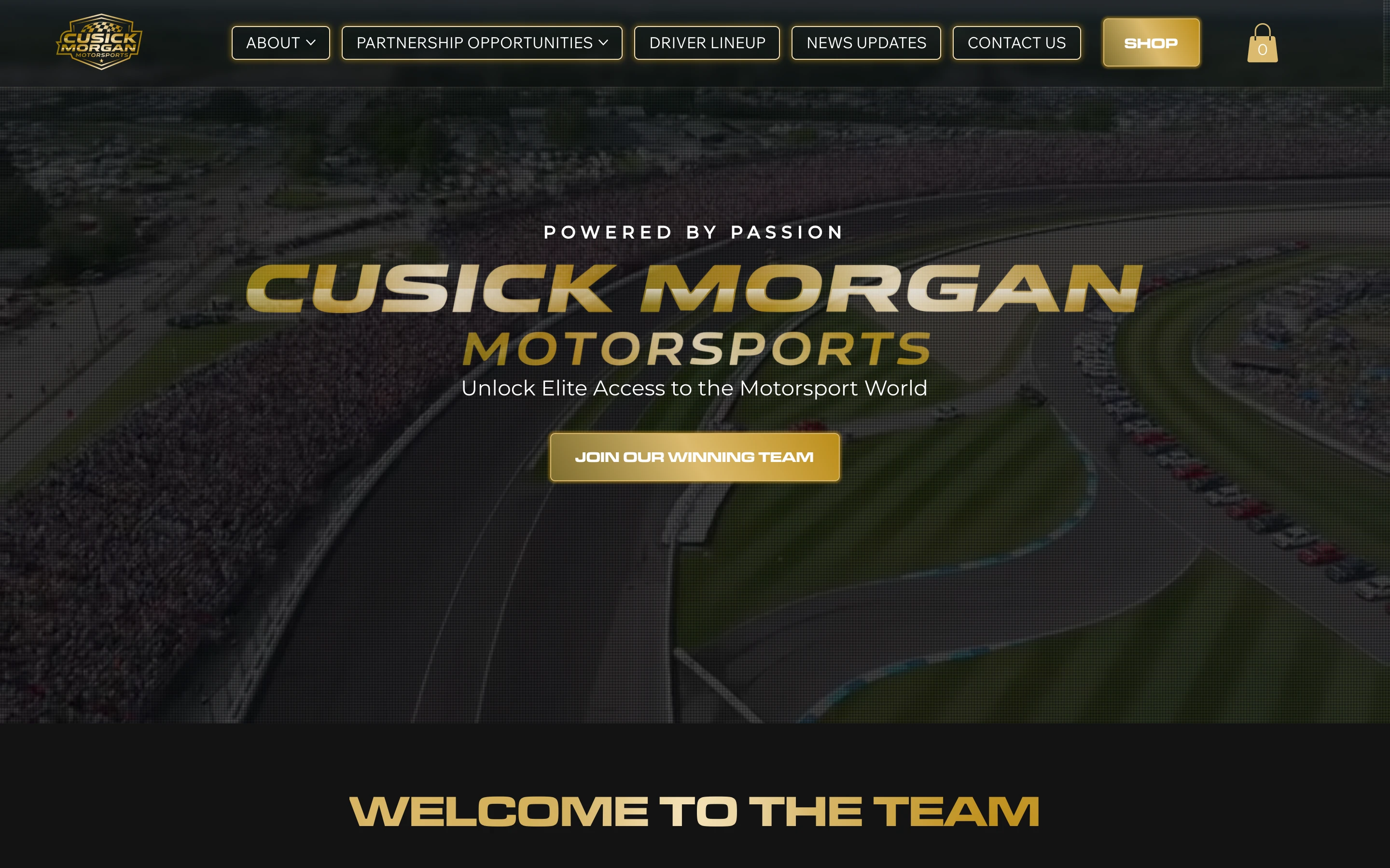 Cusick Morgan Motorsports — homepage hero