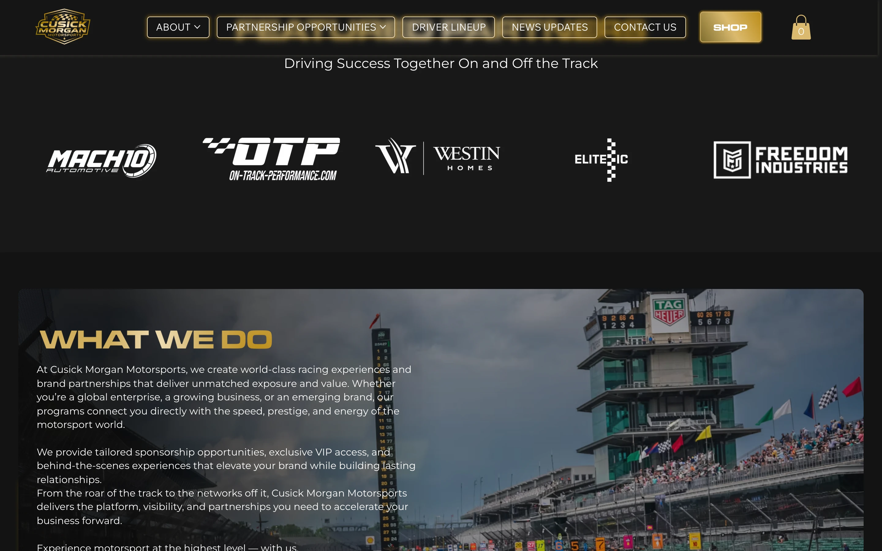 Cusick Morgan Motorsports — featured partners section