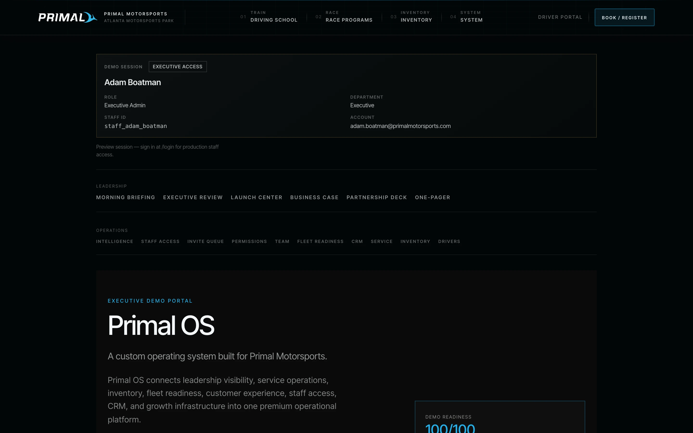 Primal OS — executive operations interface